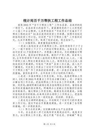 2024年统计局百千万帮扶工程工作总结