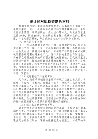 2024年统计局对照检查剖析材料