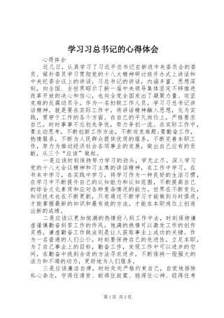 2024年学习习总书记的心得体会