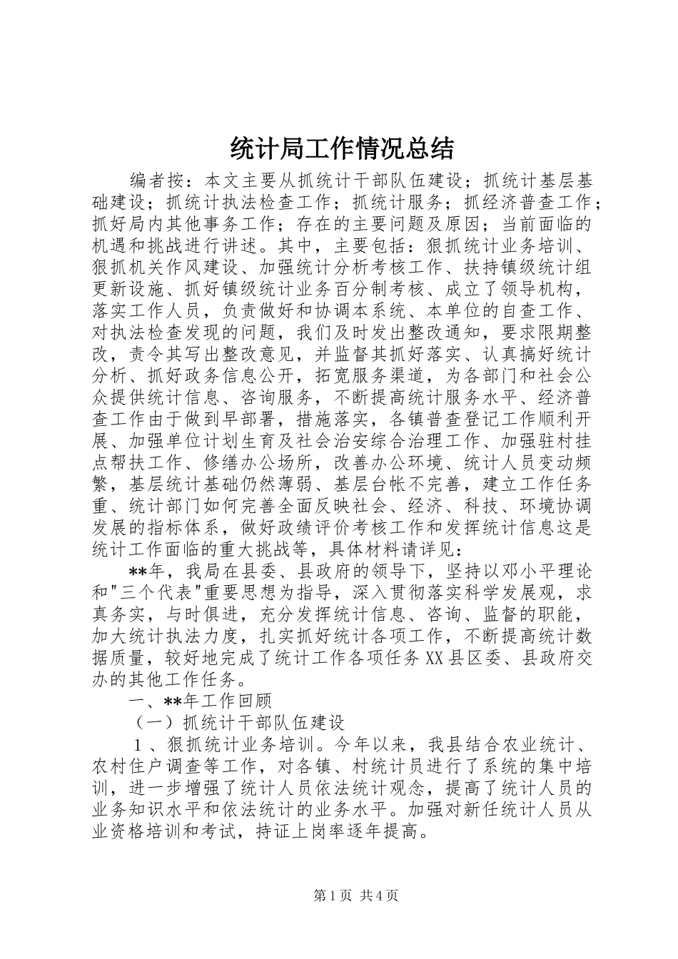 2024年统计局工作情况总结_第1页