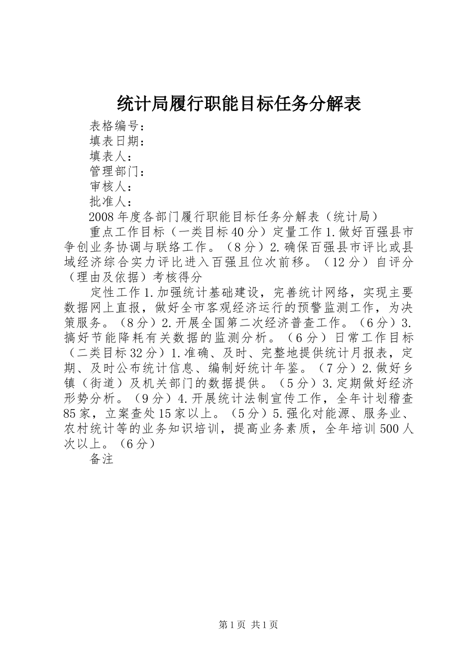 2024年统计局履行职能目标任务分解表_第1页