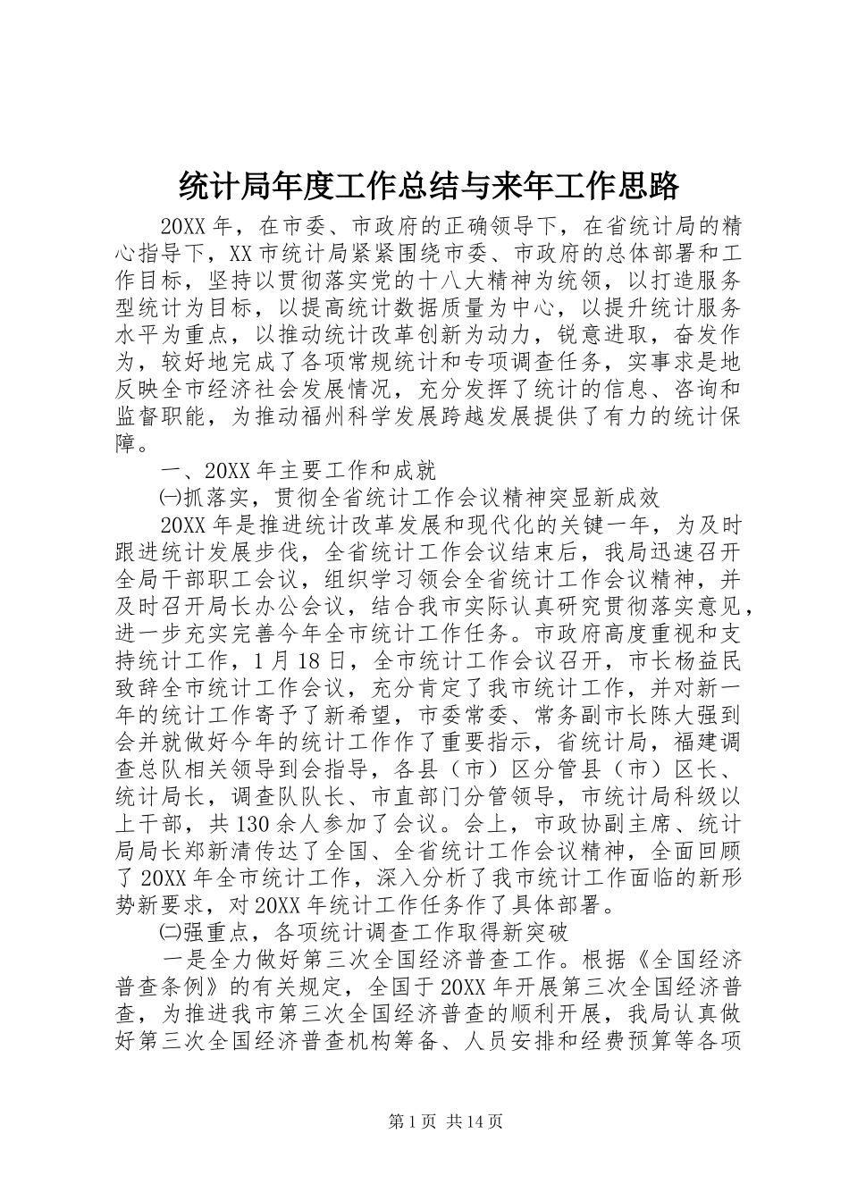 2024年统计局年度工作总结与来年工作思路_第1页