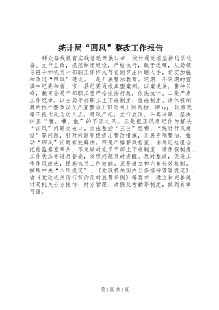 2024年统计局四风整改工作报告