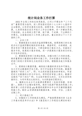 2024年统计局业务工作打算