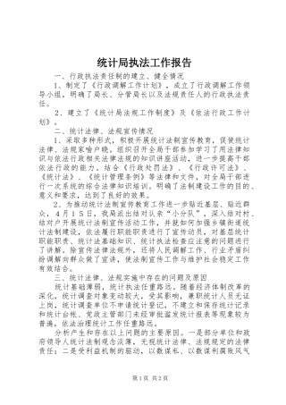 2024年统计局执法工作报告