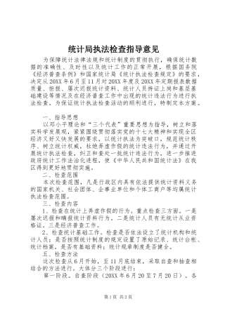 2024年统计局执法检查指导意见