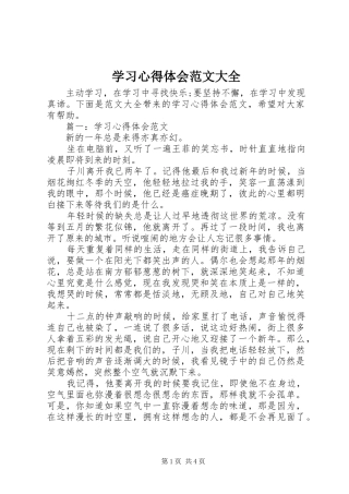 2024年学习心得体会范文大全