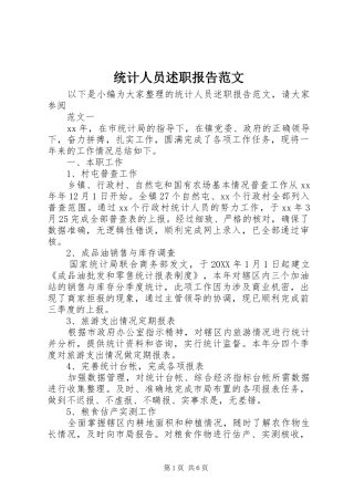 2024年统计人员述职报告范文