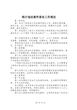 2024年统计违法案件查处工作规定