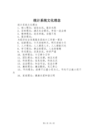2024年统计系统文化理念