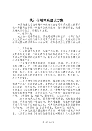 2024年统计信用体系建设方案