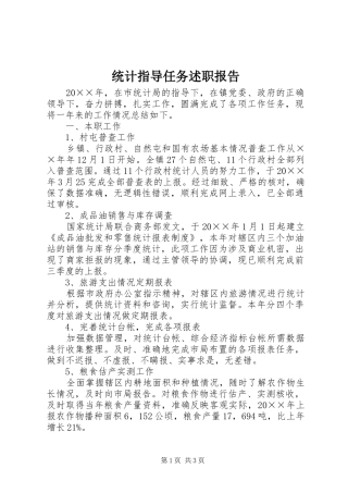 2024年统计指导任务述职报告