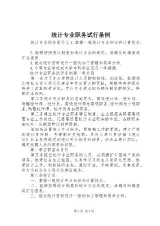 2024年统计专业职务试行条例