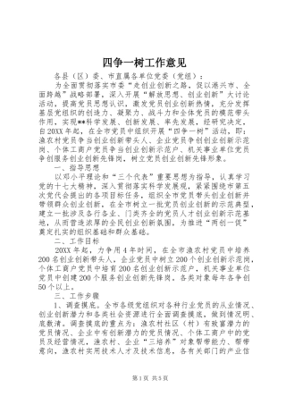 2024年四争一树工作意见