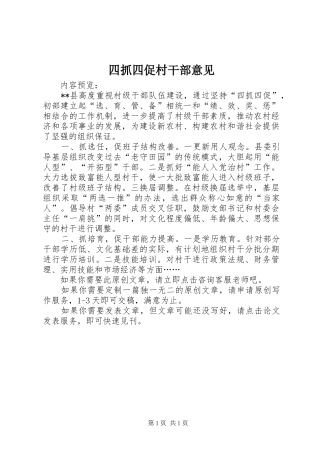 2024年四抓四促村干部意见