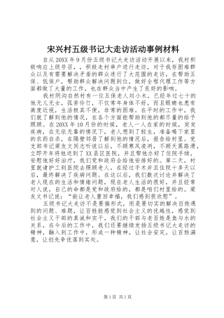 2024年宋兴村五级书记大走访活动事例材料