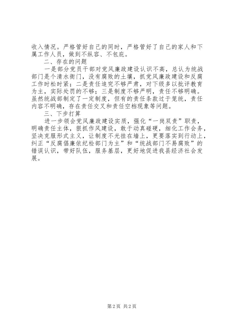 2024年统战系统领导个人工作总结_第2页