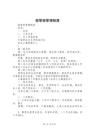 2024年宿管部管理制度