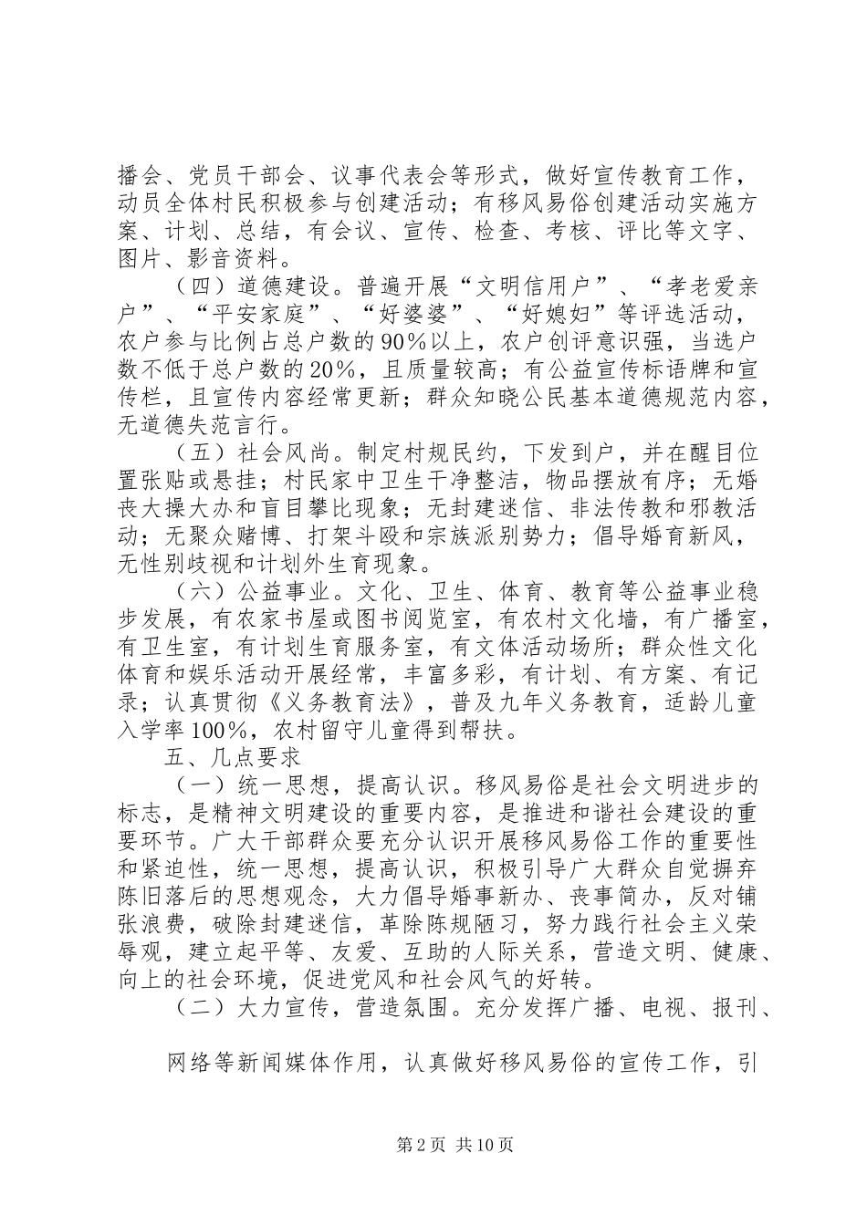 2024年孙集镇移风易俗示范村创建活动方案_第2页