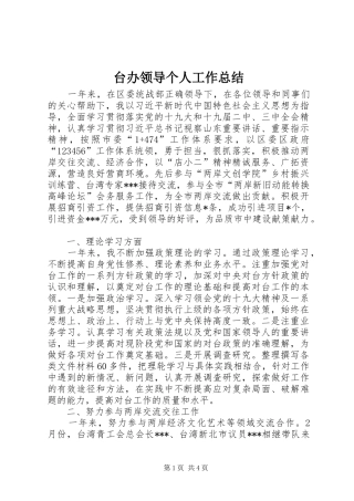 2024年台办领导个人工作总结