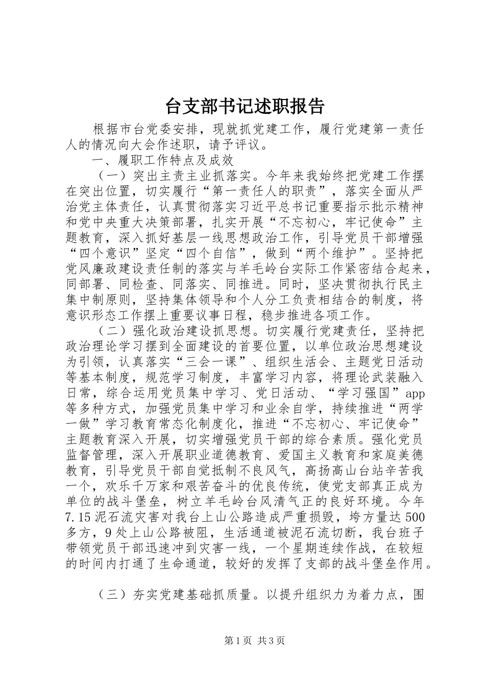 2024年台支部书记述职报告_第1页