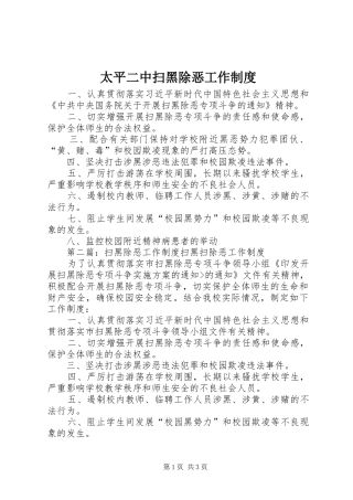 2024年太平二中扫黑除恶工作制度