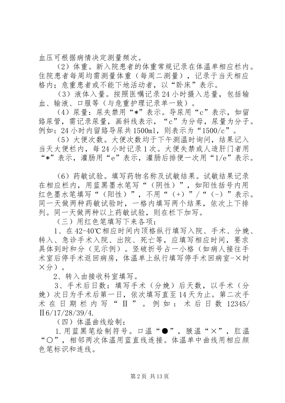 2024年体温单书写规范与示例_第2页