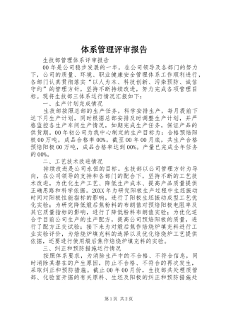 2024年体系管理评审报告