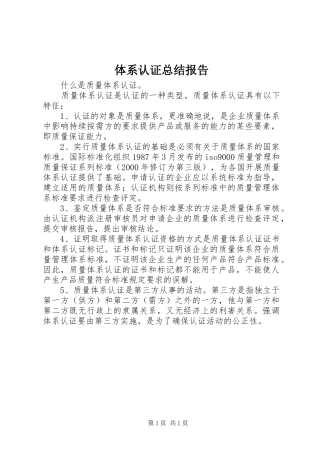 2024年体系认证总结报告