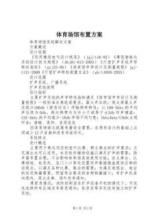 2024年体育场馆布置方案