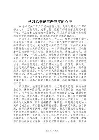 2024年学习总书记三严三实的心得