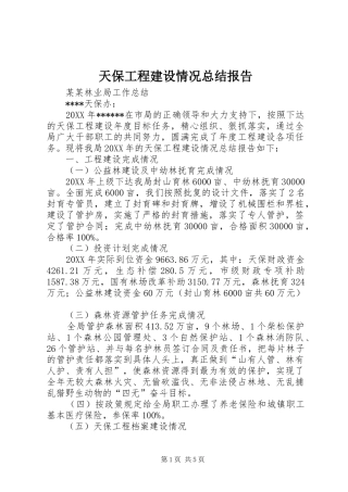 2024年天保工程建设情况总结报告