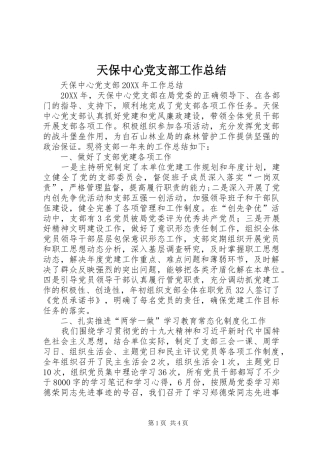 2024年天保中心党支部工作总结