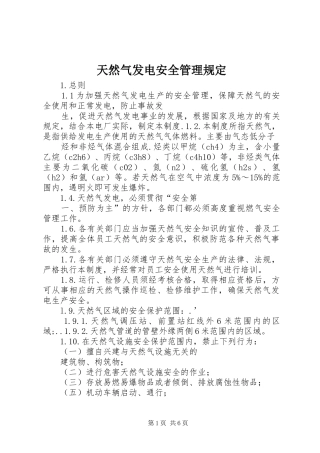 2024年天然气发电安全管理规定