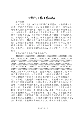 2024年天然气工作工作总结