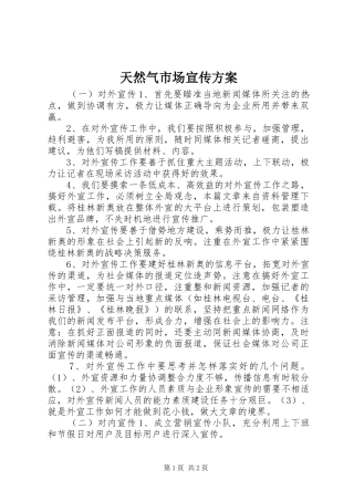 2024年天然气市场宣传方案