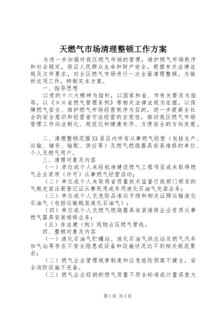 2024年天燃气市场清理整顿工作方案