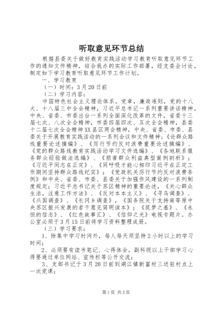 2024年听取意见环节总结