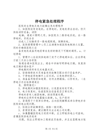 2024年停电紧急处理程序