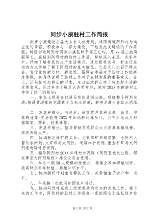 2024年同步小康驻村工作简报