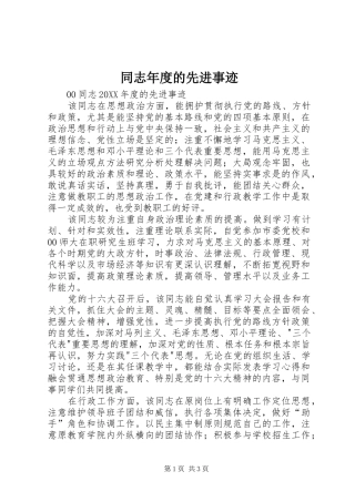 2024年同志年度的先进事迹