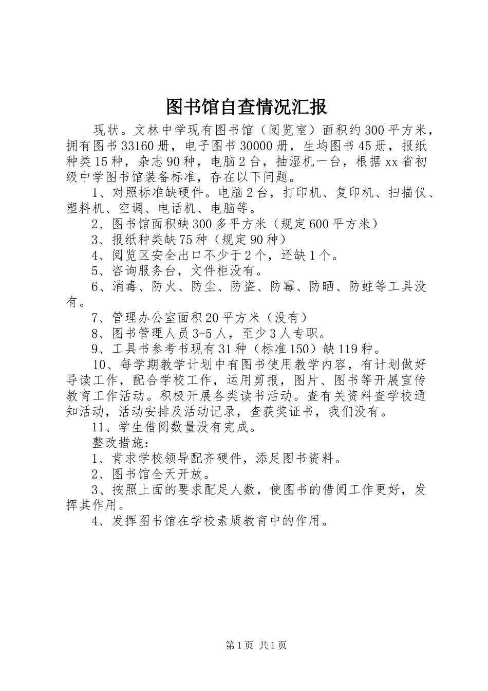 2024年图书馆自查情况汇报_第1页