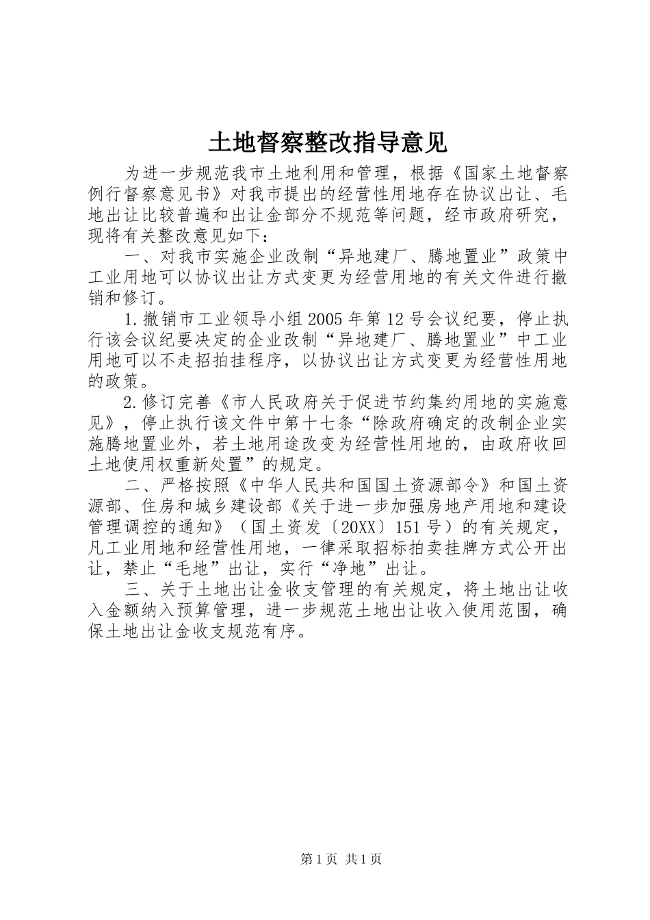 2024年土地督察整改指导意见_第1页