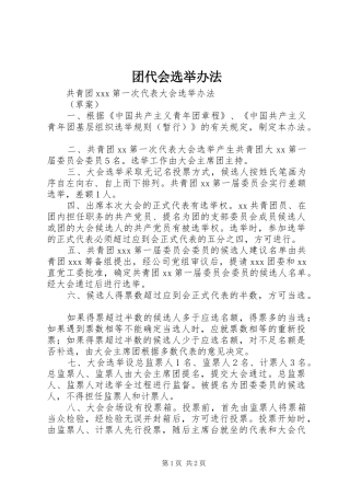 2024年团代会选举办法
