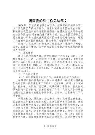 2024年团区委的终工作总结范文