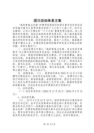 2024年团日活动体系方案