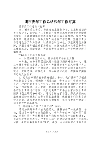 2024年团市委年工作总结和年工作打算