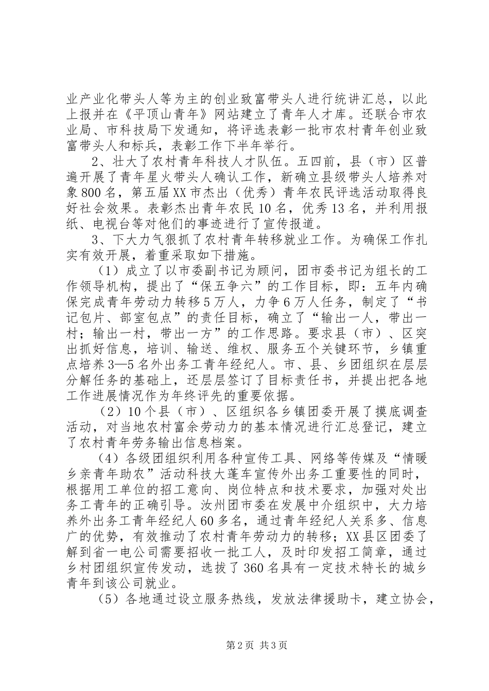 2024年团市委青农部上半年工作总结_第2页