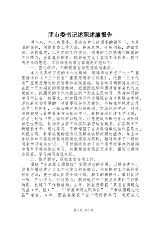 2024年团市委书记述职述廉报告