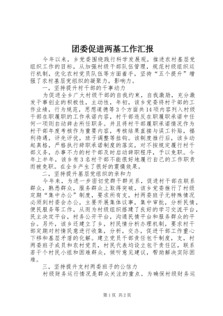 2024年团委促进两基工作汇报